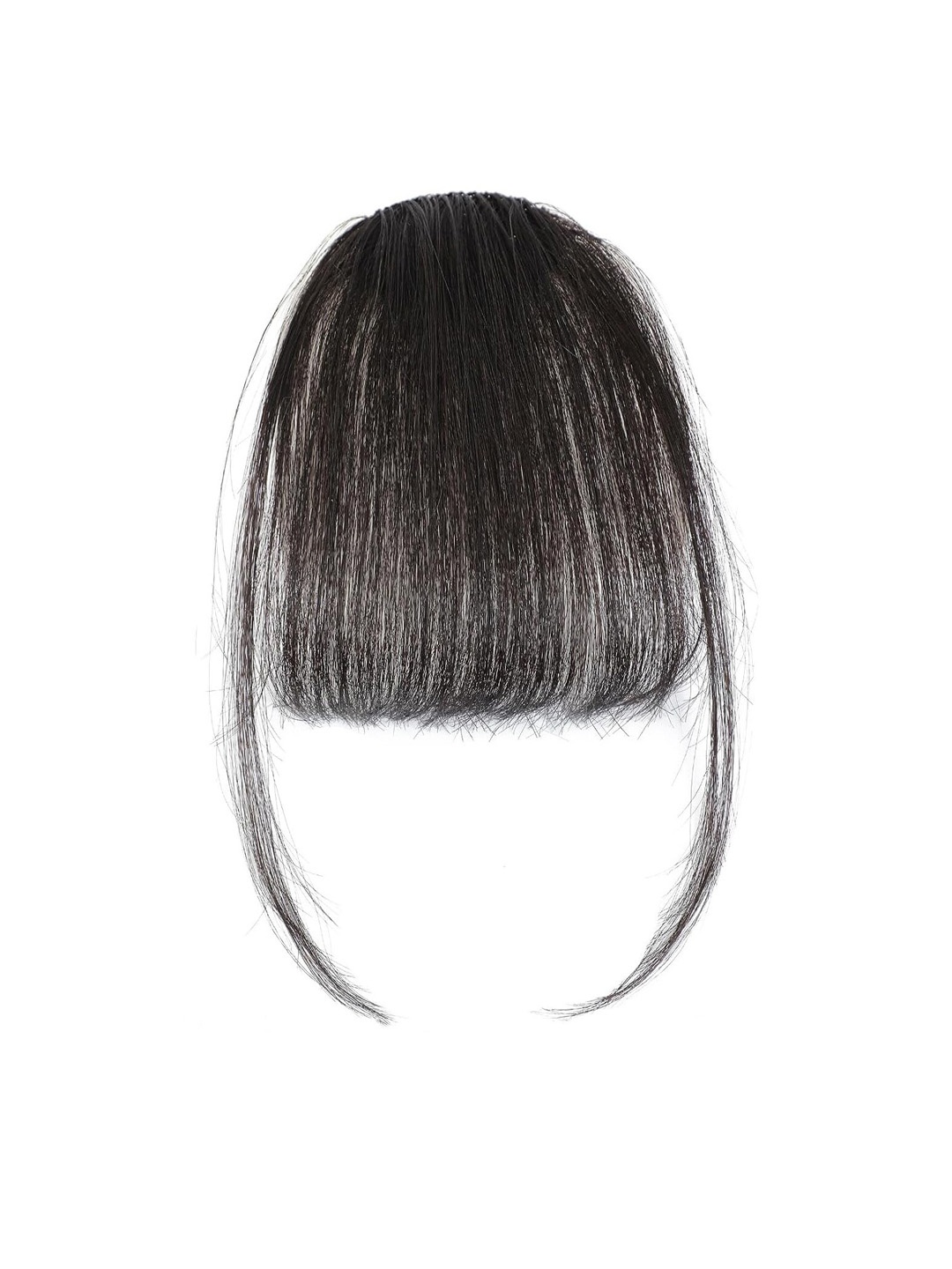 

FIMBUL Human Hair Clip-On Short Air Bangs Fringe Hair Extensions - Black 02