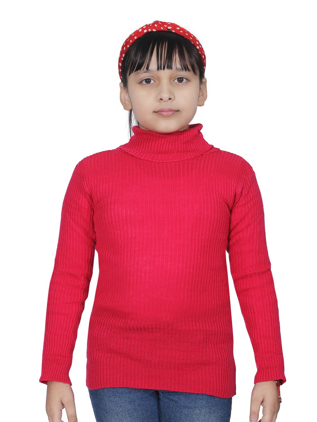 

BAESD Girls Striped Turtle neck Long Sleeves Woollen Pullover Sweater, Pink