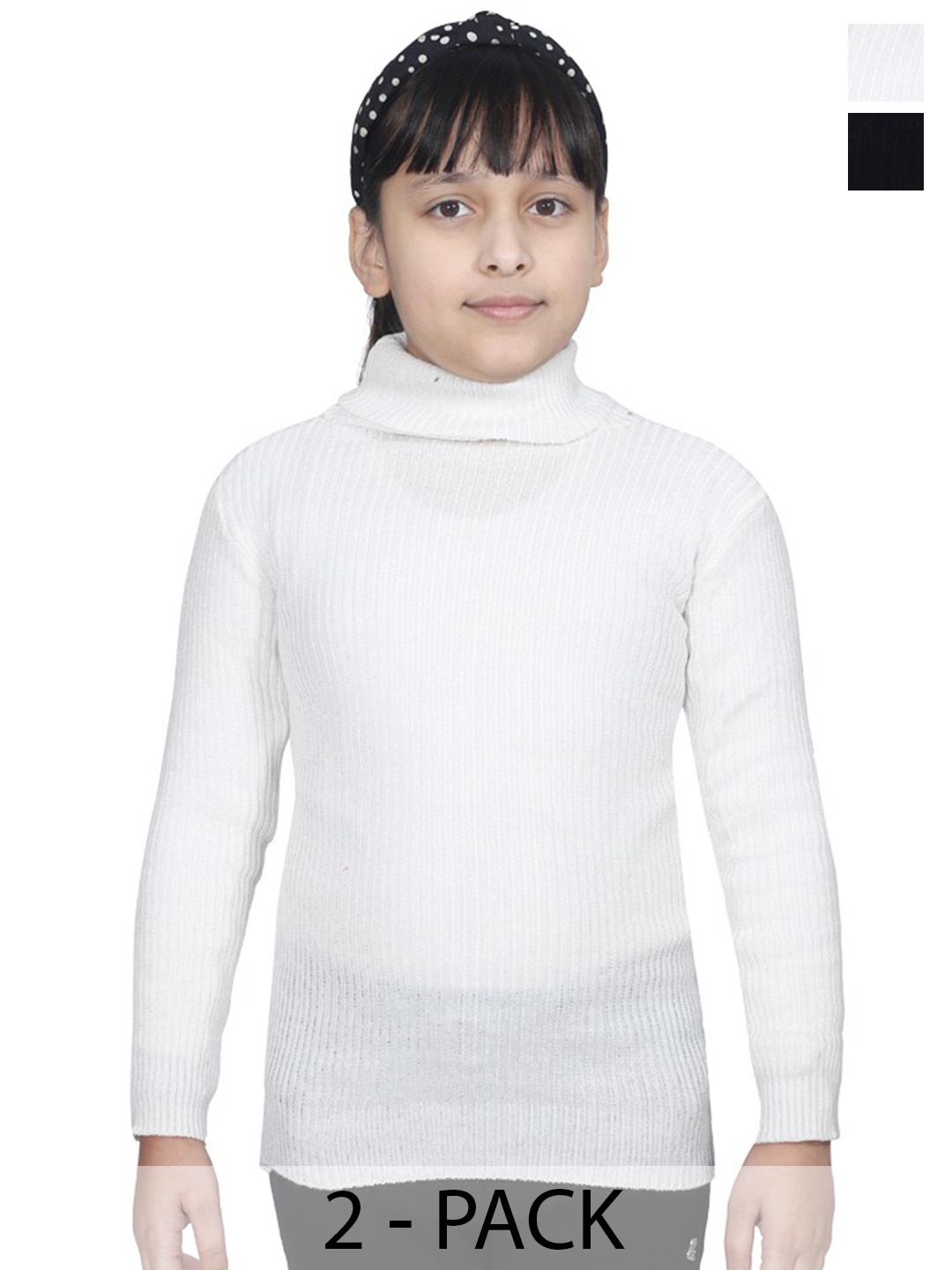

BAESD Girls Pack of 2 Woollen Pullover Sweaters, White