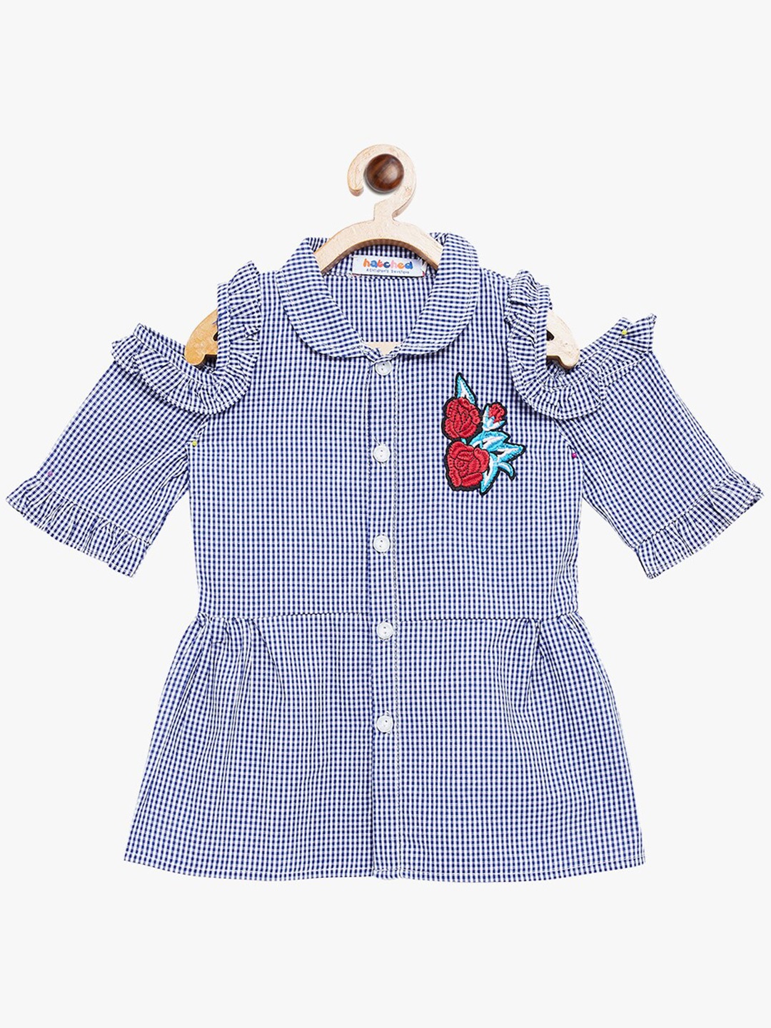 

BAESD Girls Peter Pan Collar Striped Cotton Casual Shirt, Blue