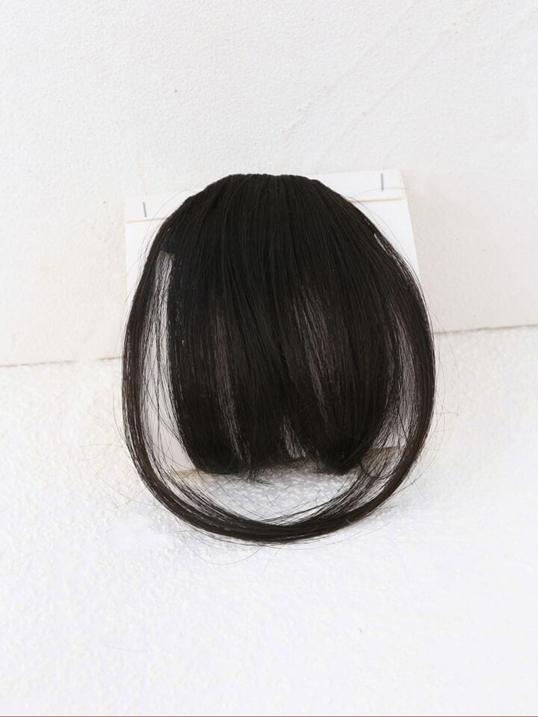 

VAGHBHATT Human Hair Clip-On Bangs Fringe Hair Extensions - Black 12