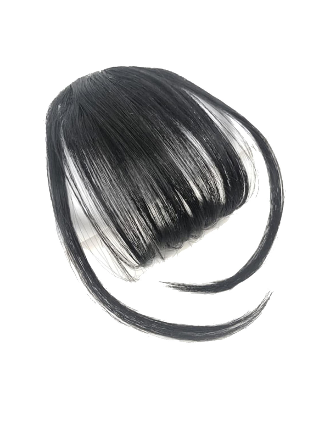

VAGHBHATT Human Hair Clip-On Air Bangs Fringe Hair Extensions - Black 06