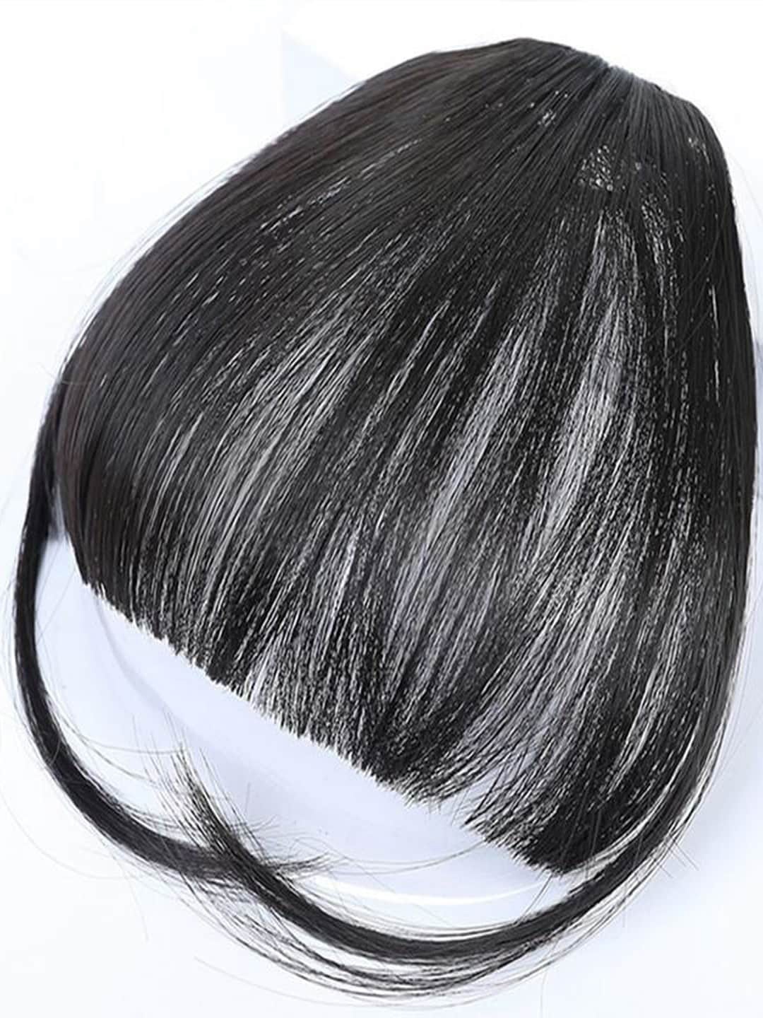 

VAGHBHATT Human Hair Clip-On Air Bangs Fringe Hair Extensions - Black 08