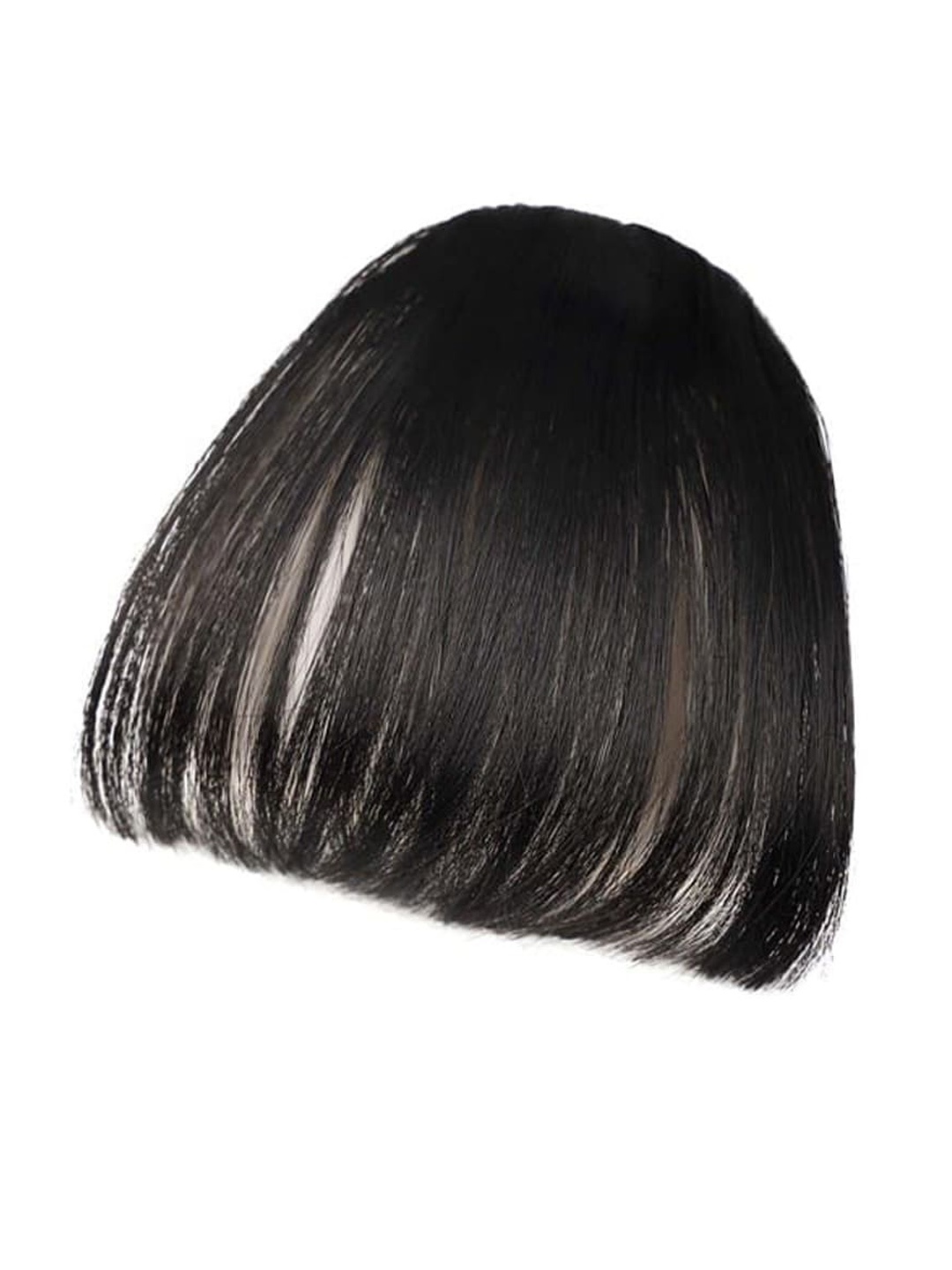 

VAGHBHATT Human Hair Clip-On Air Bangs Fringe Hair Extensions - Black 14