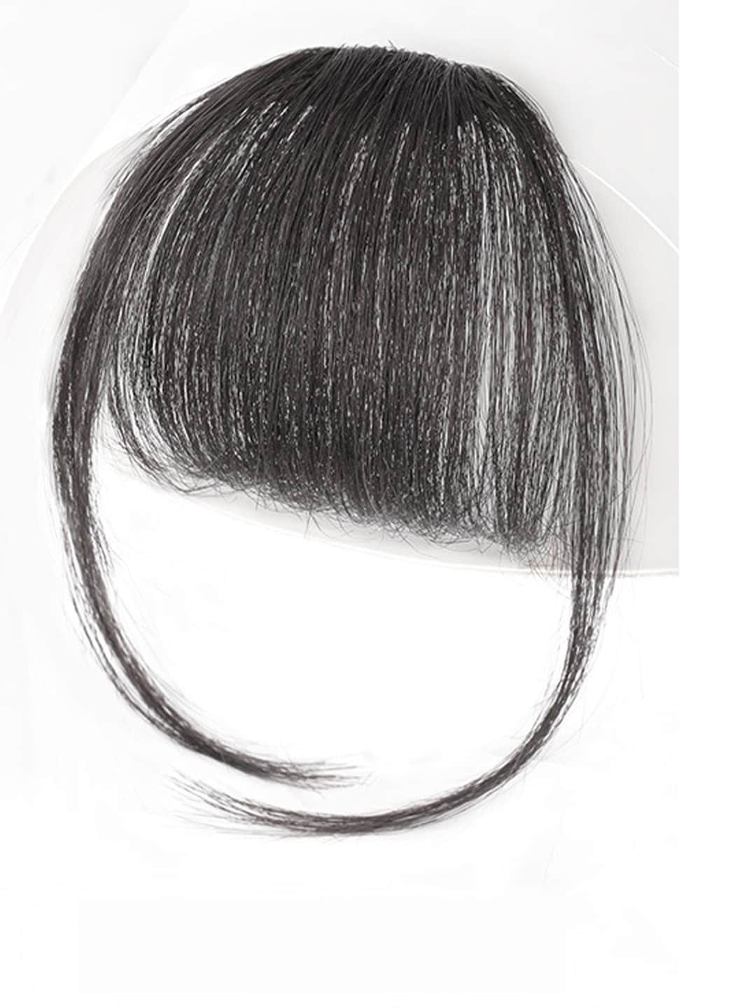 

VAGHBHATT Human Hair Clip-On Air Bangs Fringe Hair Extensions - Black 04