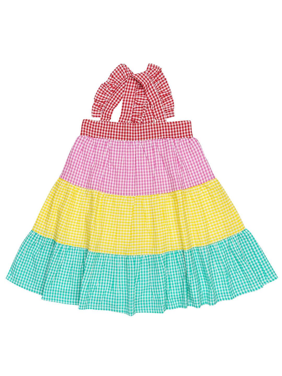 

H By Hamleys Girls Checked Print A-Line Dress, White
