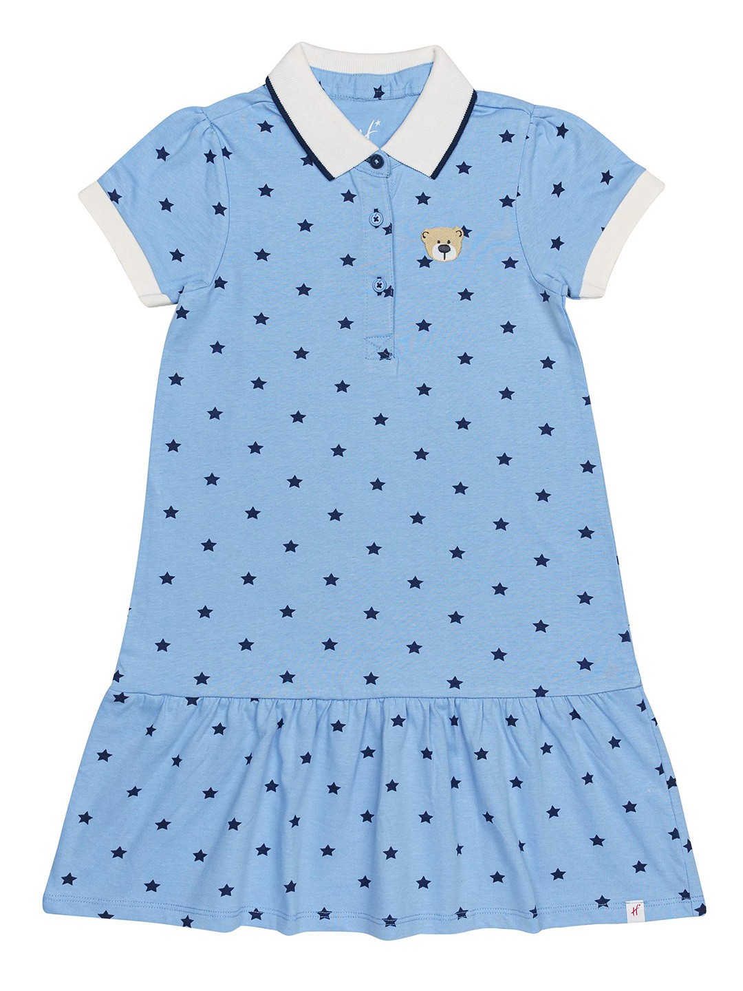 

H By Hamleys Girls Conversational Print Cotton A-Line Dress, Blue