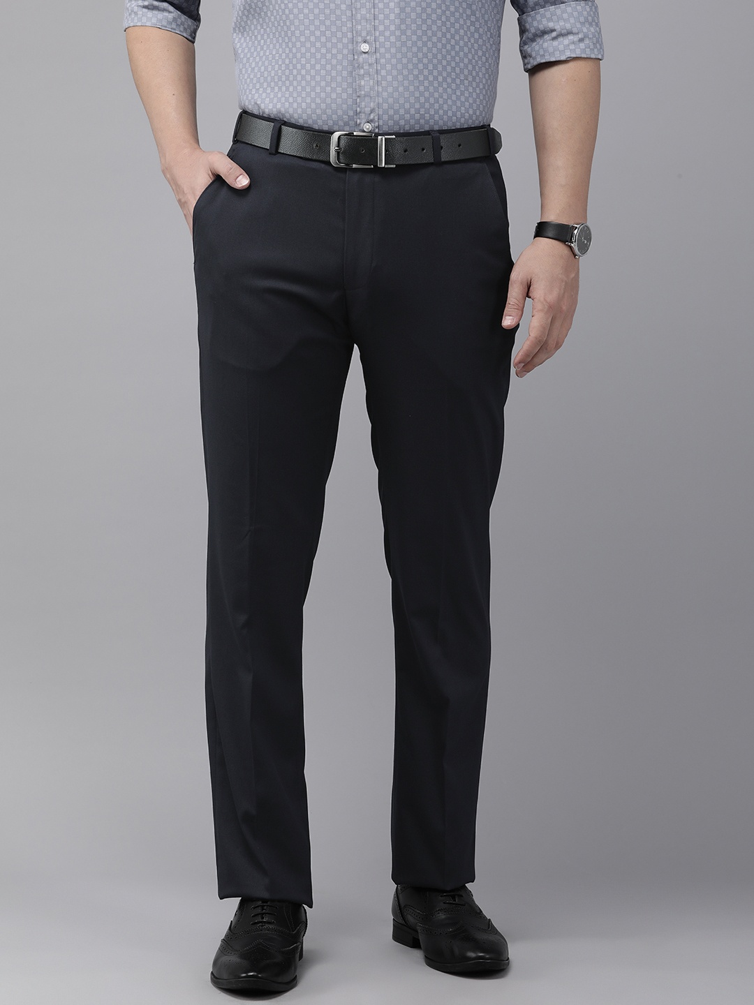 

Park Avenue Men Formal Trousers, Navy blue
