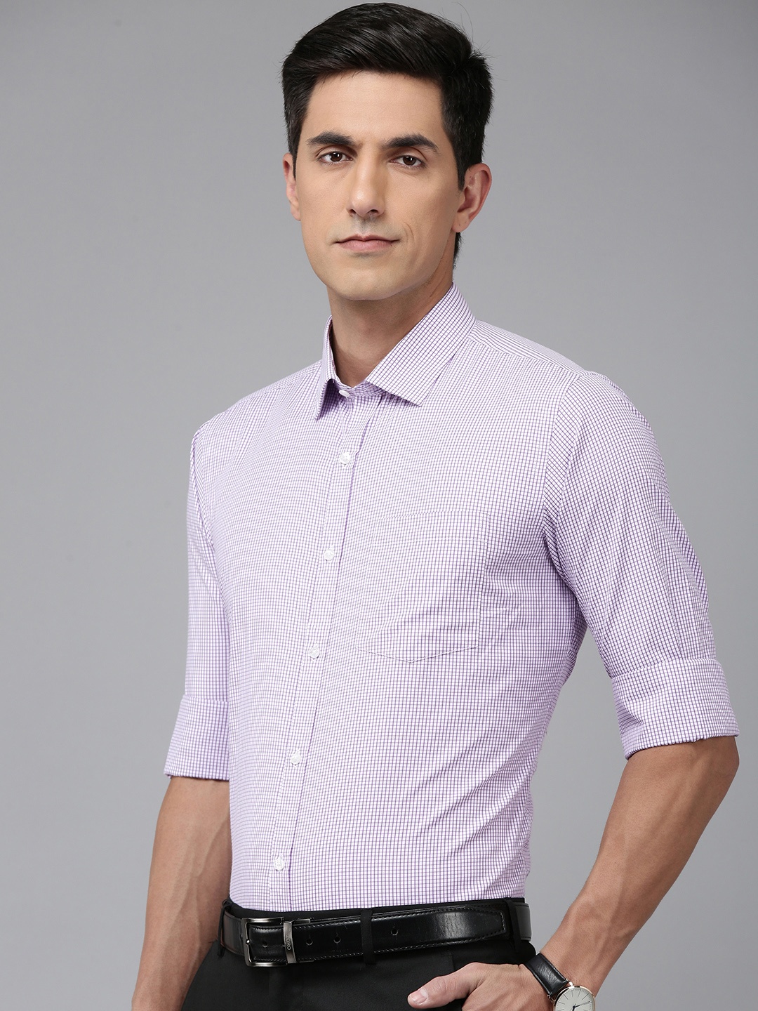 

Park Avenue Slim Fit Micro Checks Formal Shirts, White