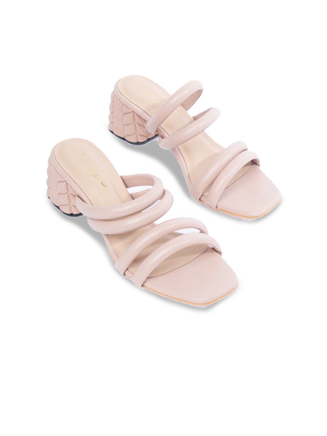 

MAYZE Open Toe Block Heels, Beige