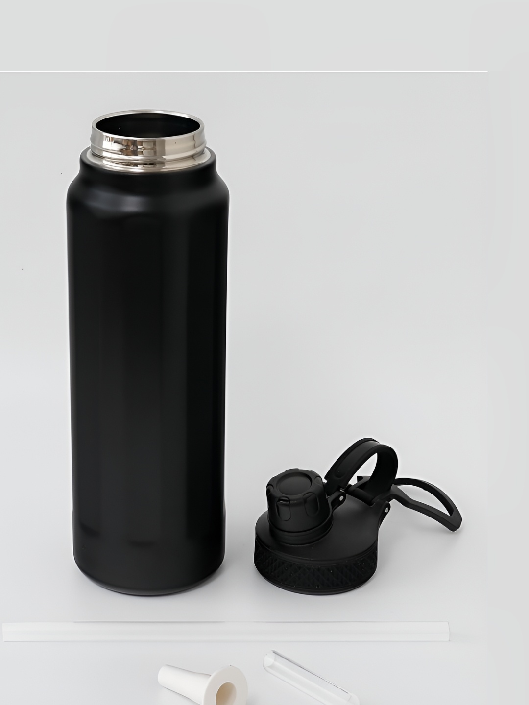 

Kuber Industries Black Stainless Steel Water Bottle 950ml