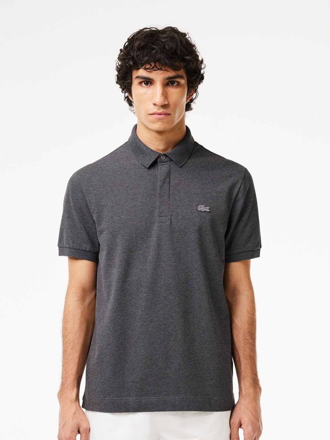 

Lacoste Polo Collar Short Sleeves Stretch Cotton T-shirt, Grey