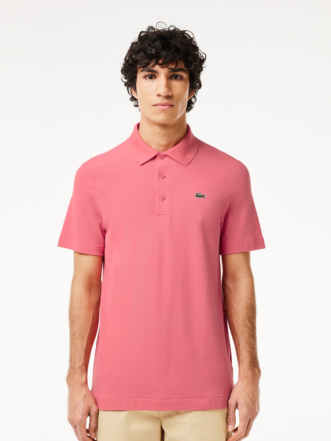 

Lacoste Polo Collar Short Sleeves Cotton T-shirt, Pink