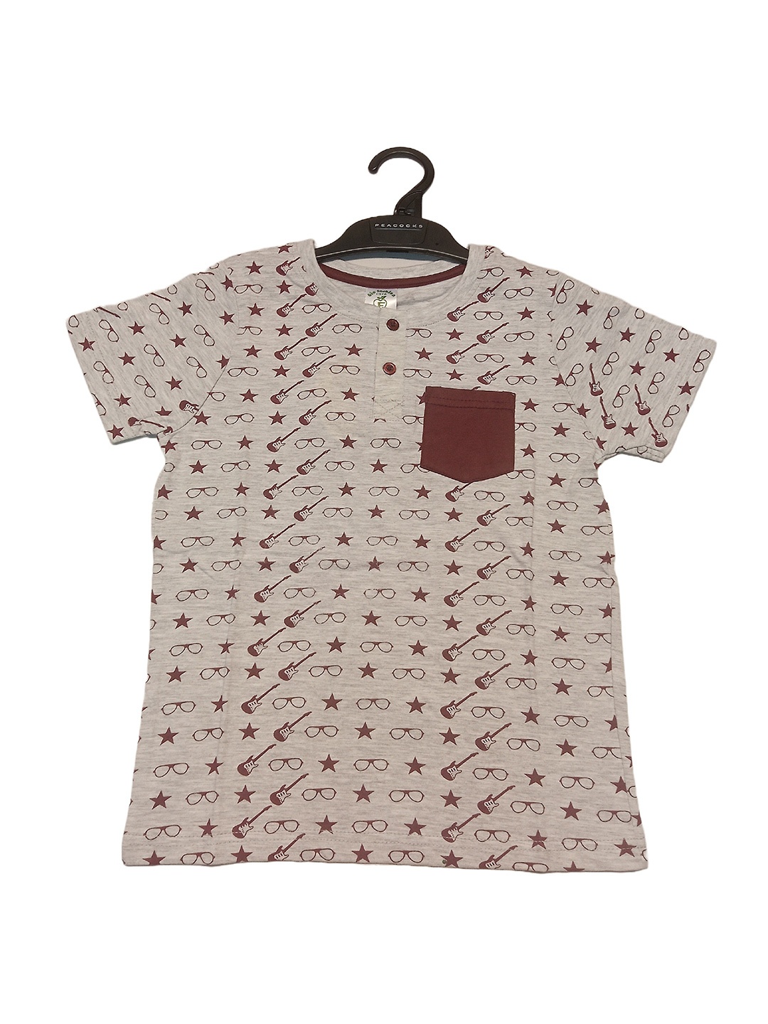 

BAESD Boys Conversational Printed T-shirt, Brown