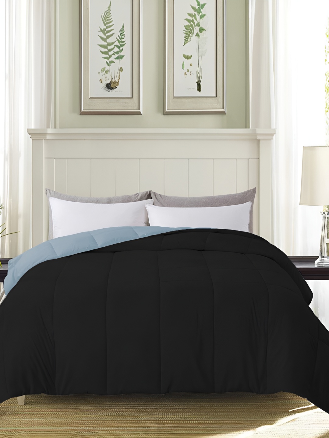 

bsb home Black & Grey Microfiber Mild Winter 210 GSM Double Bed Comforter