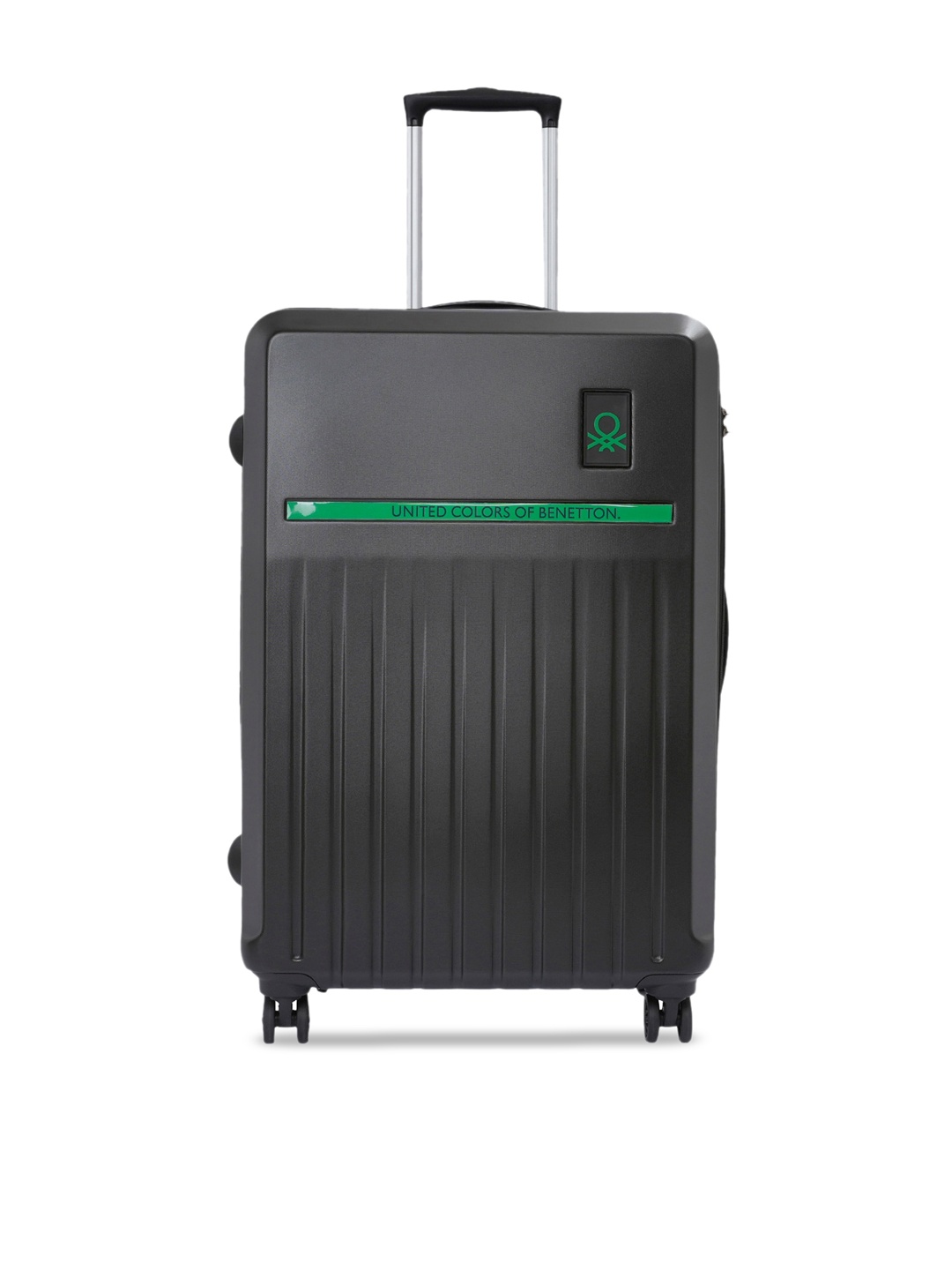 

United Colors of Benetton Cobalt Textured Hard Sided Large Trolley Bag-76Cm, Black