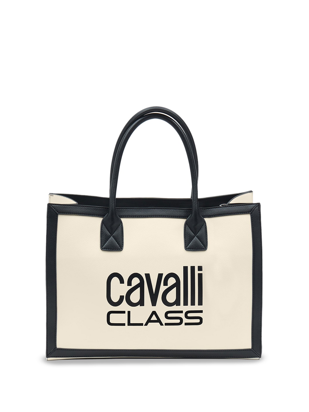 

Cavalli Class Printed Oversized Shopper Tote Bag, Cream