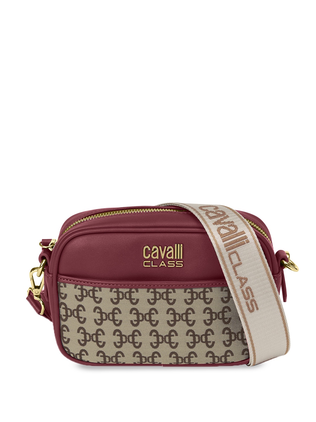 

Cavalli Class Structured Sling Bag, Burgundy