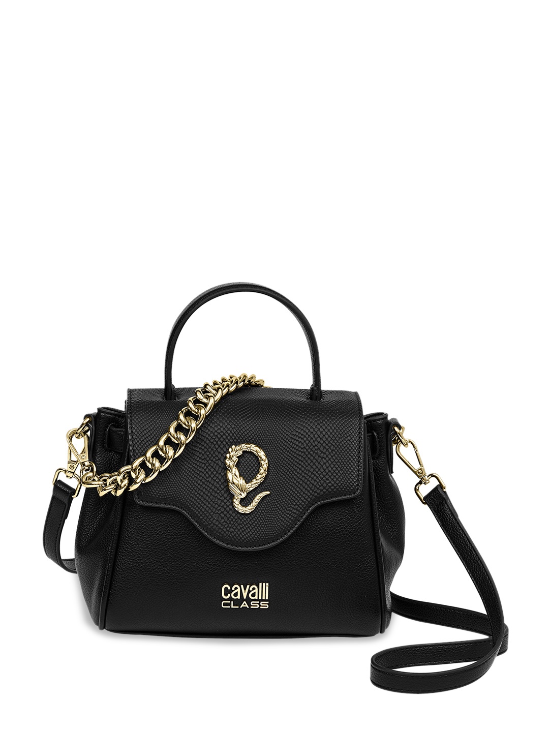 

Cavalli Class Structured Sling Bag, Black