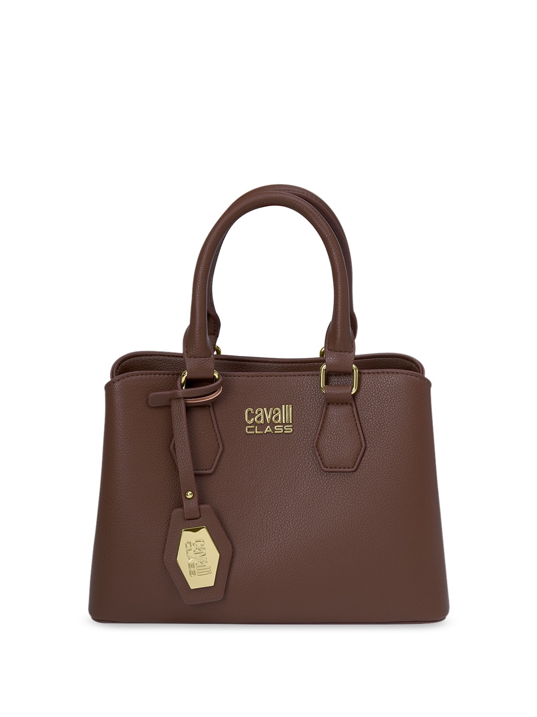 

Cavalli Class Textured Structured Handheld Bag, Brown