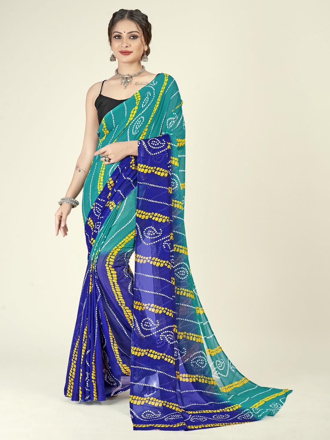 

ANAND SAREES Floral Printed Saree, Blue