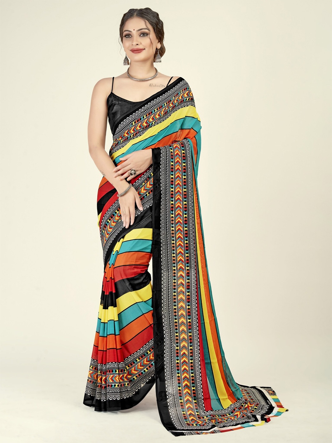 

ANAND SAREES Ethnic Motifs Printed Saree, Red
