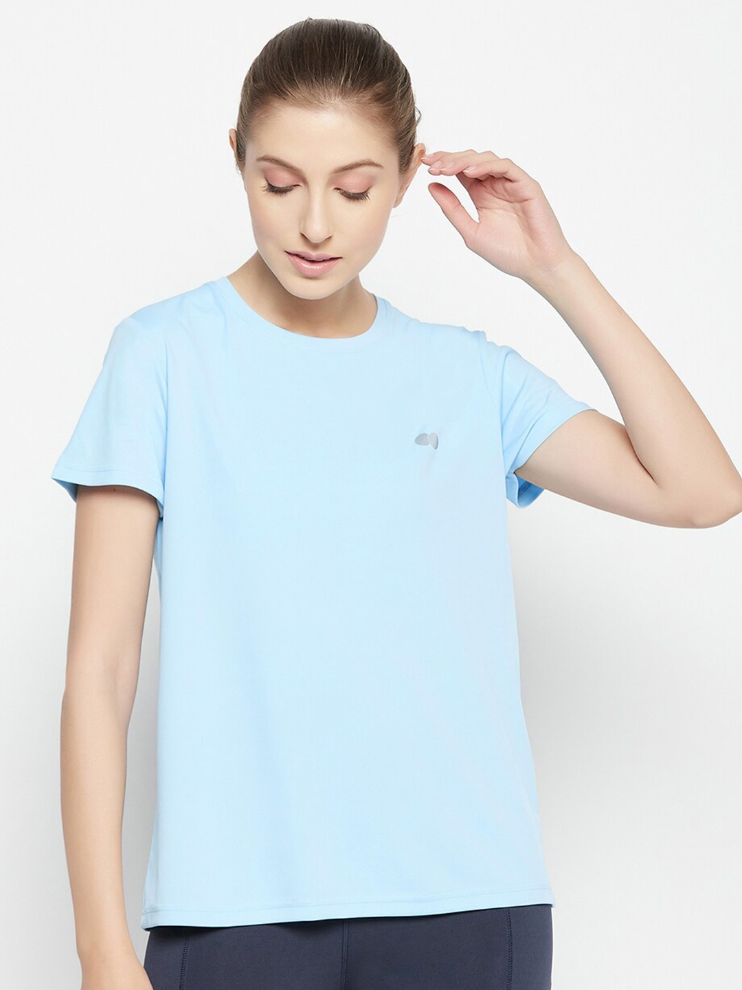 

Clovia Blue Round Neck Sports T-shirt