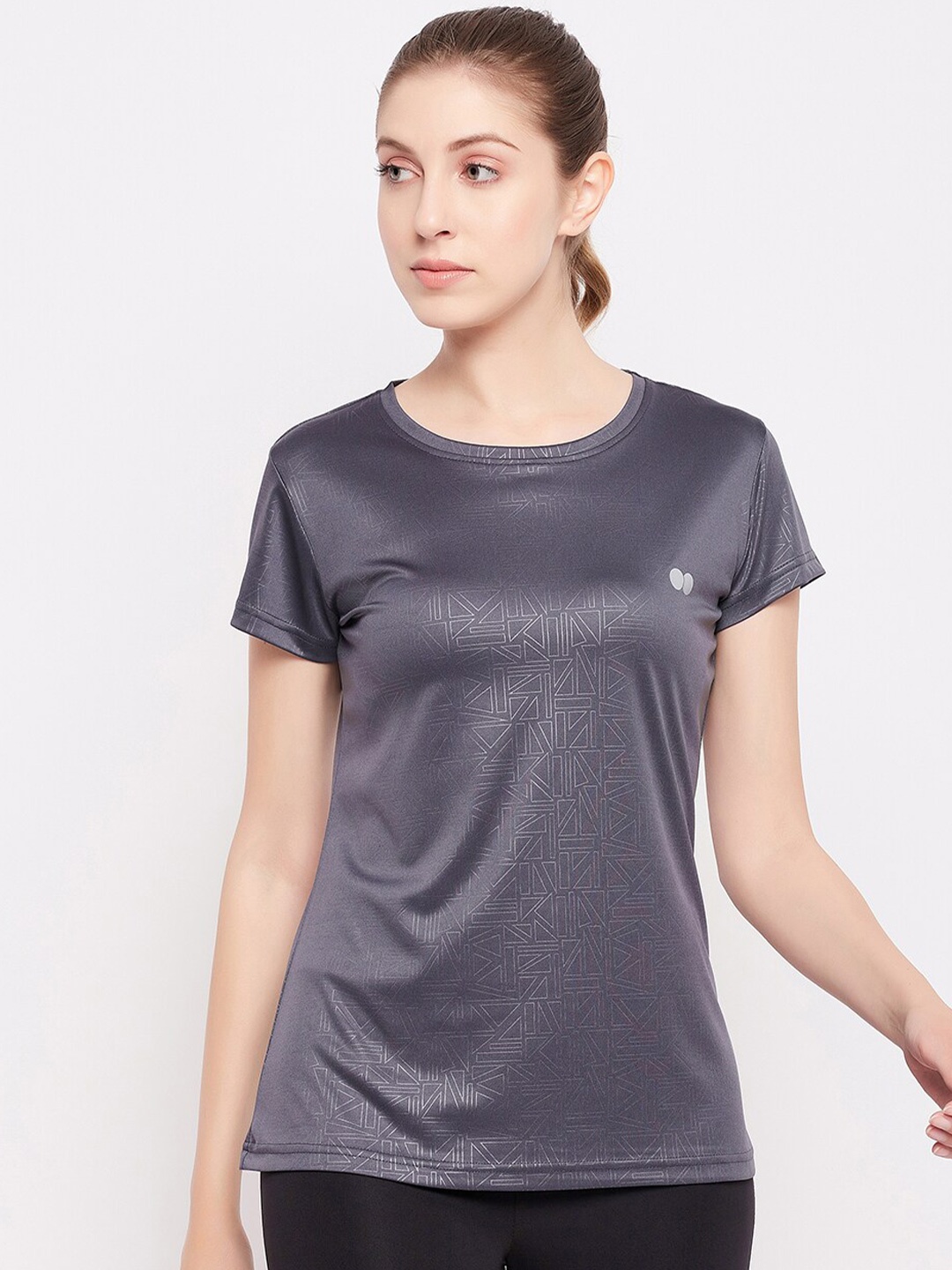 

Clovia Grey Round Neck Sports T-shirt