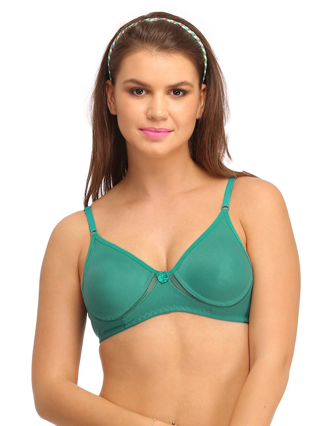 

Clovia Non-Padded Cotton T-shirt Bra - Full Coverage, Green