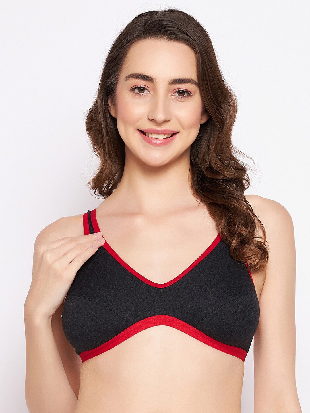 

Clovia Non Padded Cotton T-shirt Bra - Full Coverage Underwired, Grey