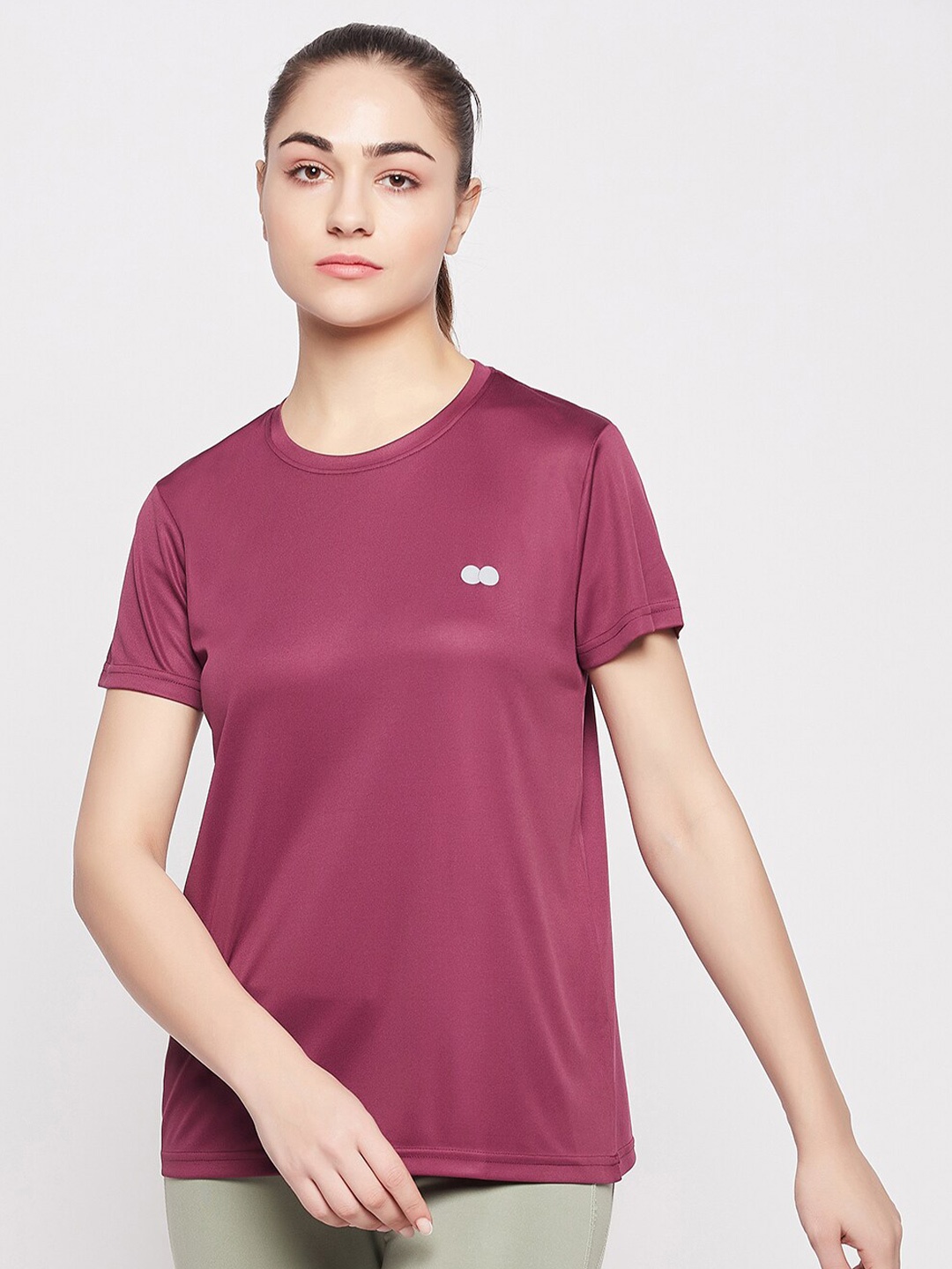 

Clovia Purple Round Neck Sports T-shirt