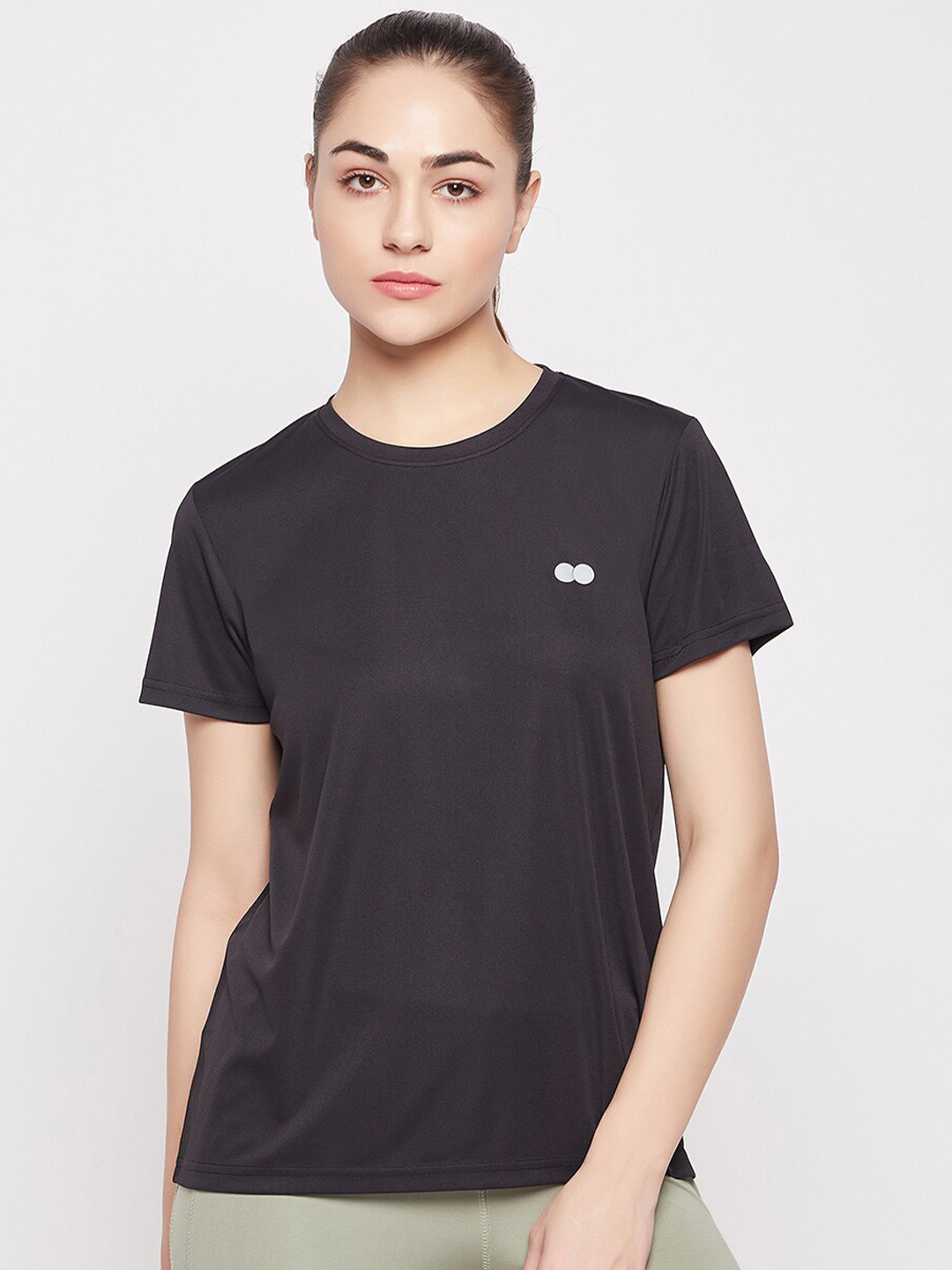 

Clovia Black Round Neck Comfort Fit T-shirt