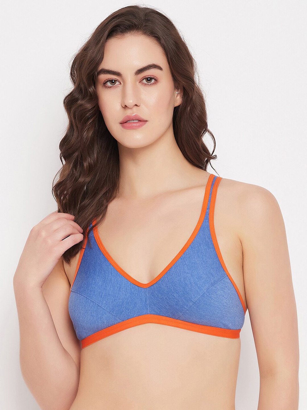 

Clovia Non Padded Cotton T-shirt Bra - Full Coverage Underwired, Blue