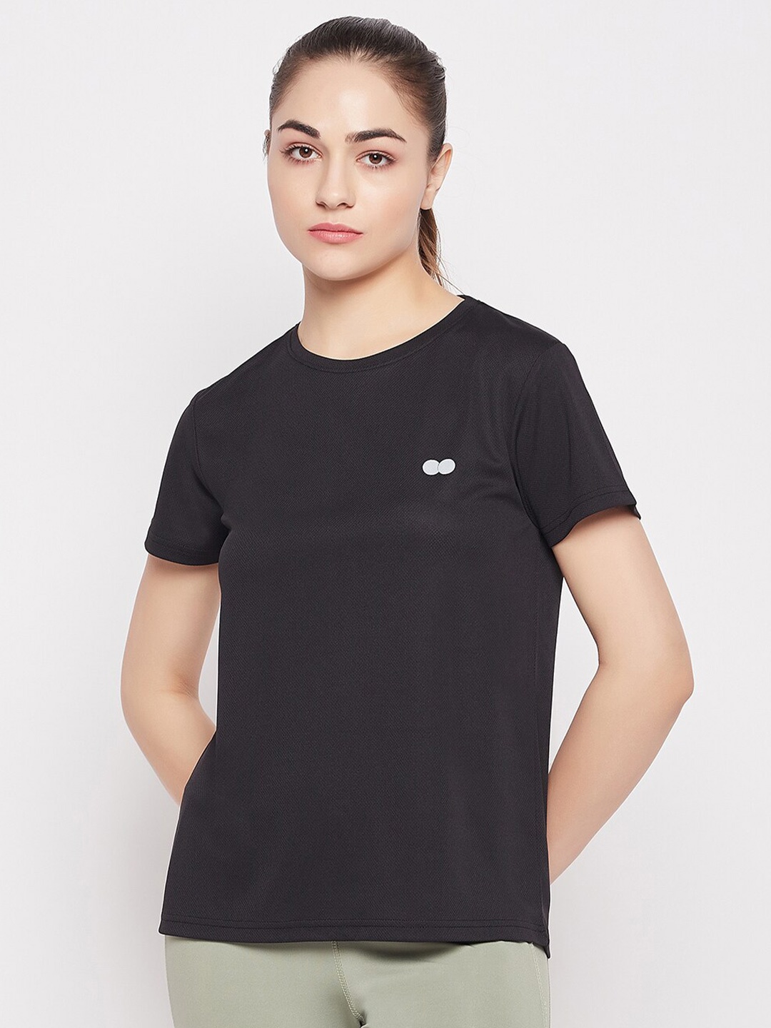 

Clovia Black Round Neck Comfort Fit T-shirt