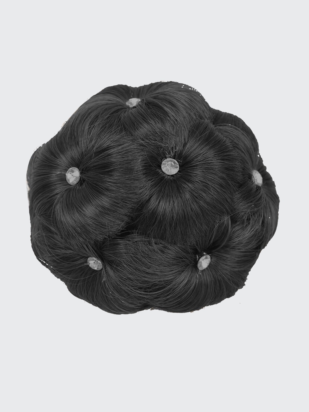 

FIMBUL Flowers Design Bun Hair Extensions with Crystal - Black 17