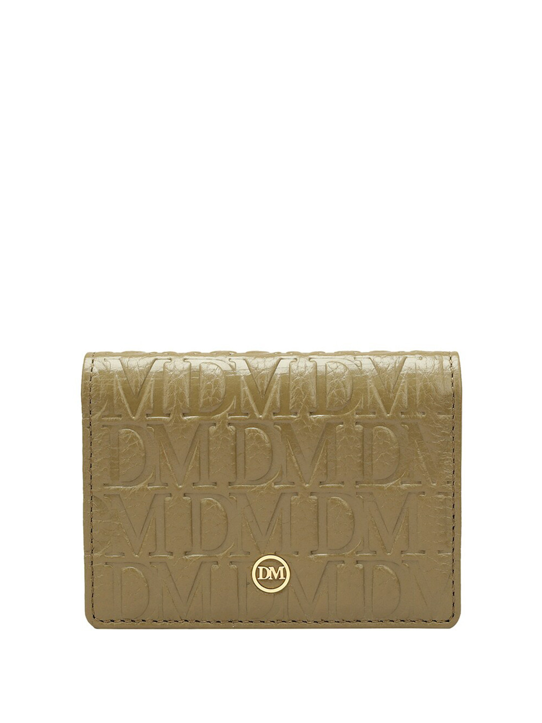 

Da Milano Unisex Textured Leather Two Fold Wallet, Green
