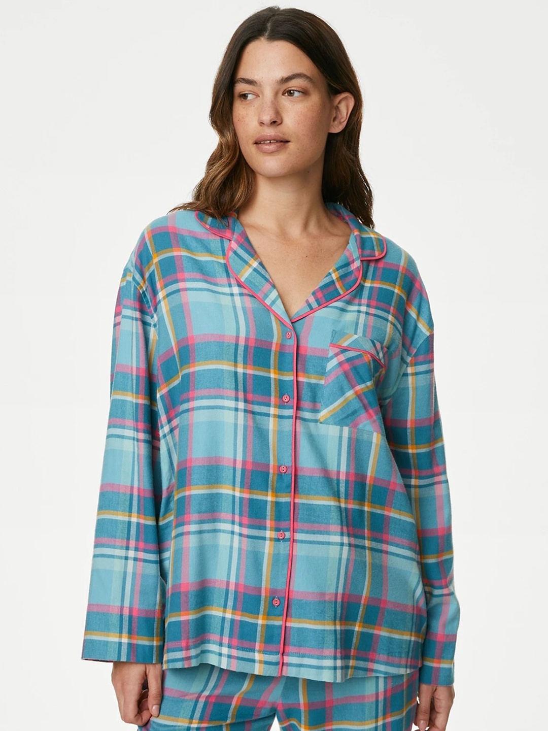 

Marks & Spencer Checked Lounge Shirts, Blue