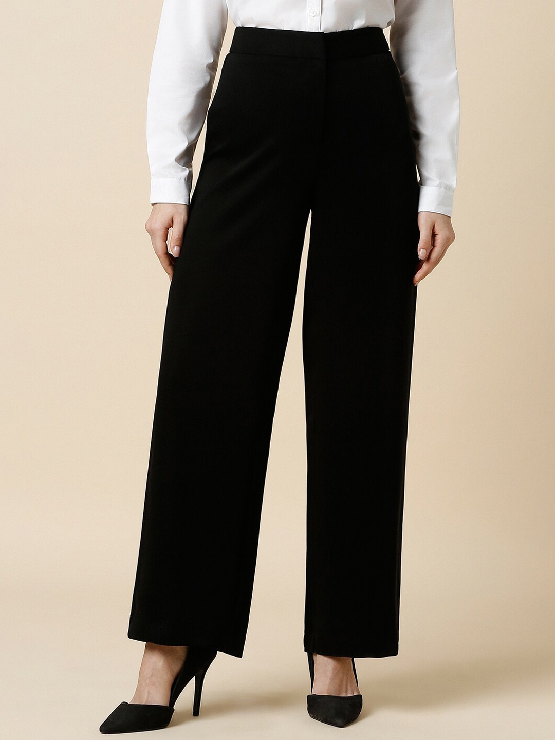 

Allen Solly Woman Women Regular Fit Formal Trousers, Black