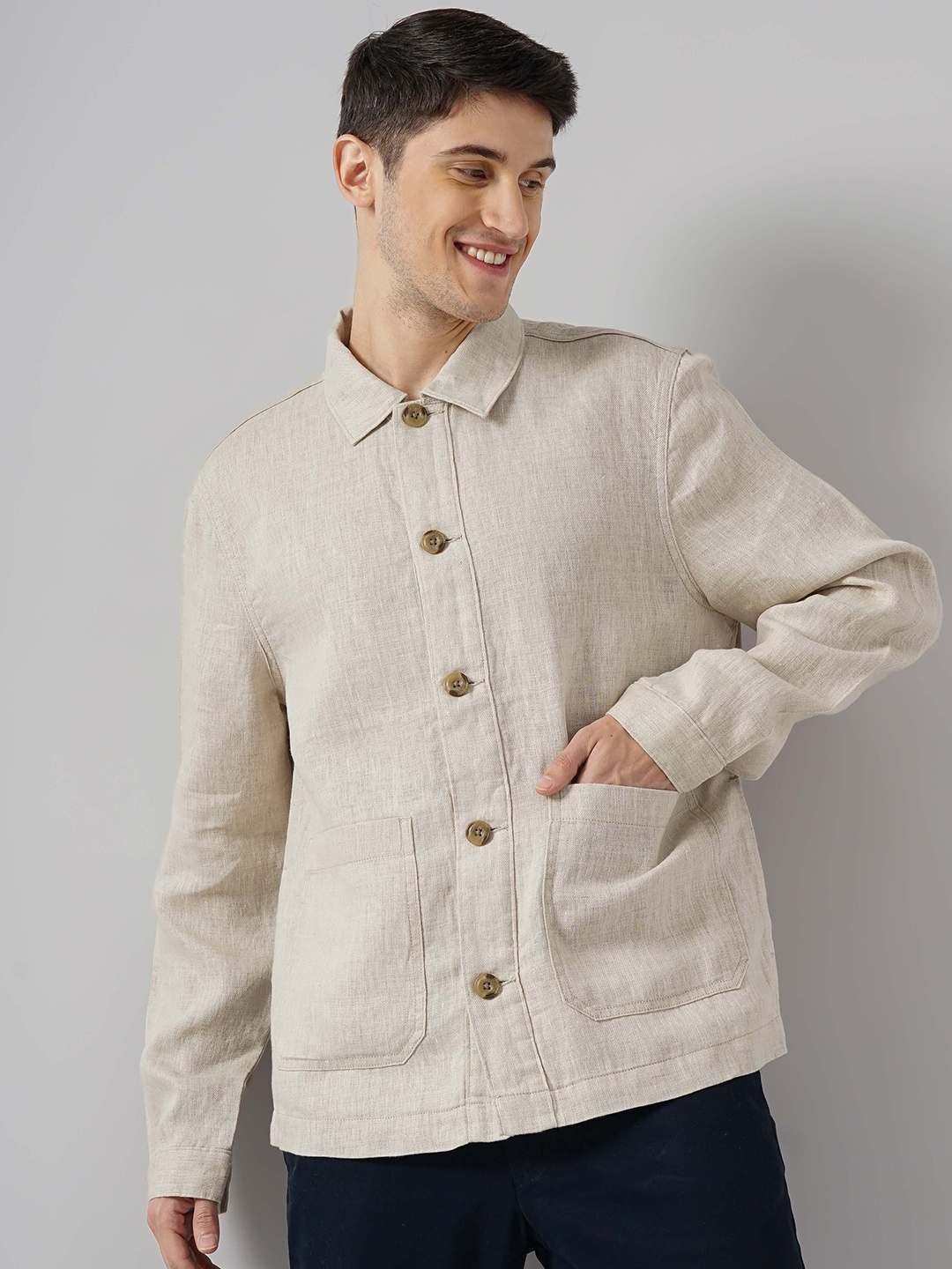 

Celio Lightweight Linen Tailored Jacket, Off white