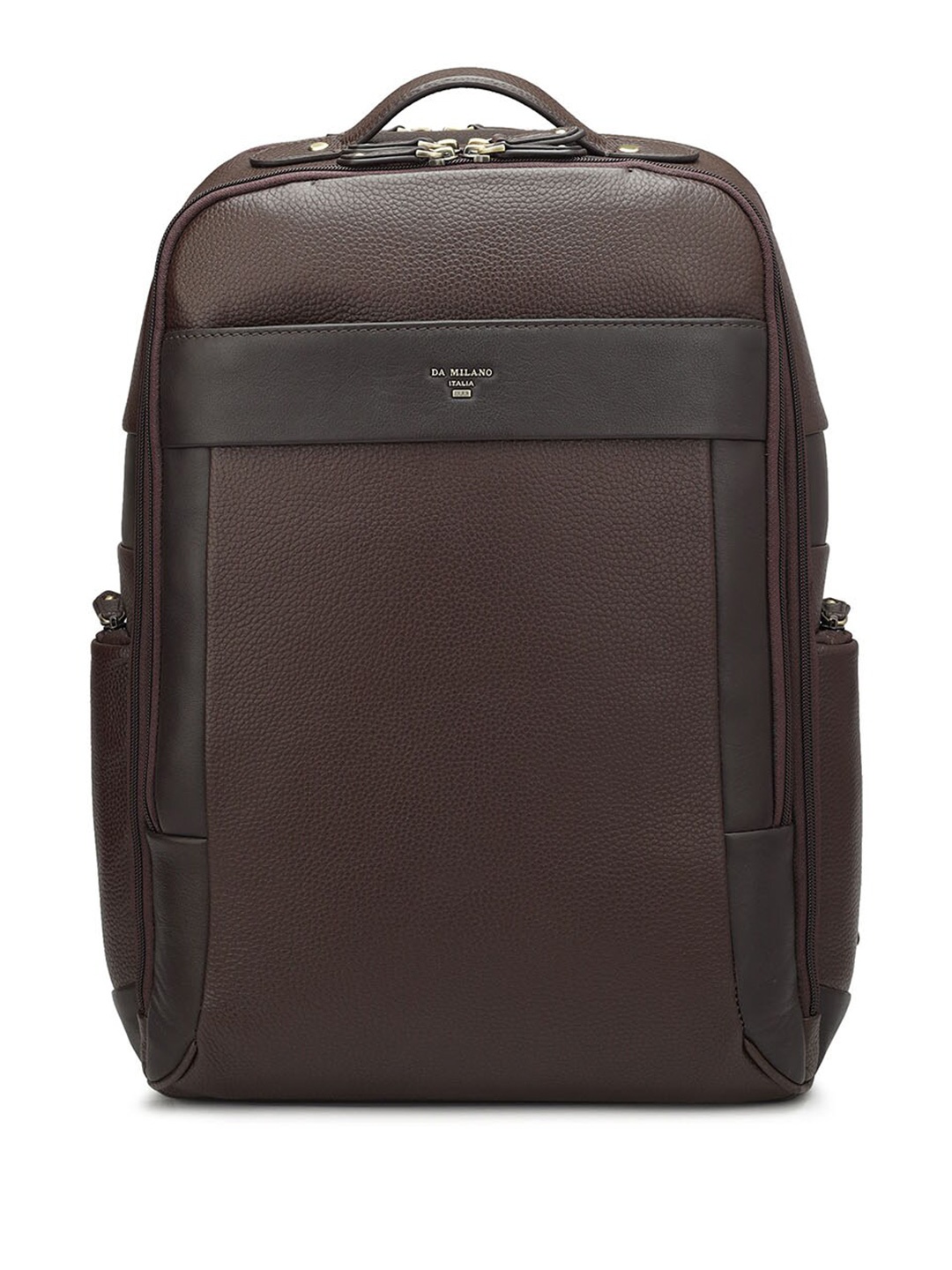 

Da Milano Men Textured Leather Backpack 4.0L, Brown