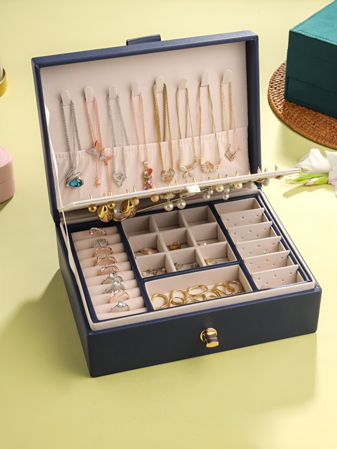 

Yellow Chimes Blue Regular Jewellery Organiser Organisers