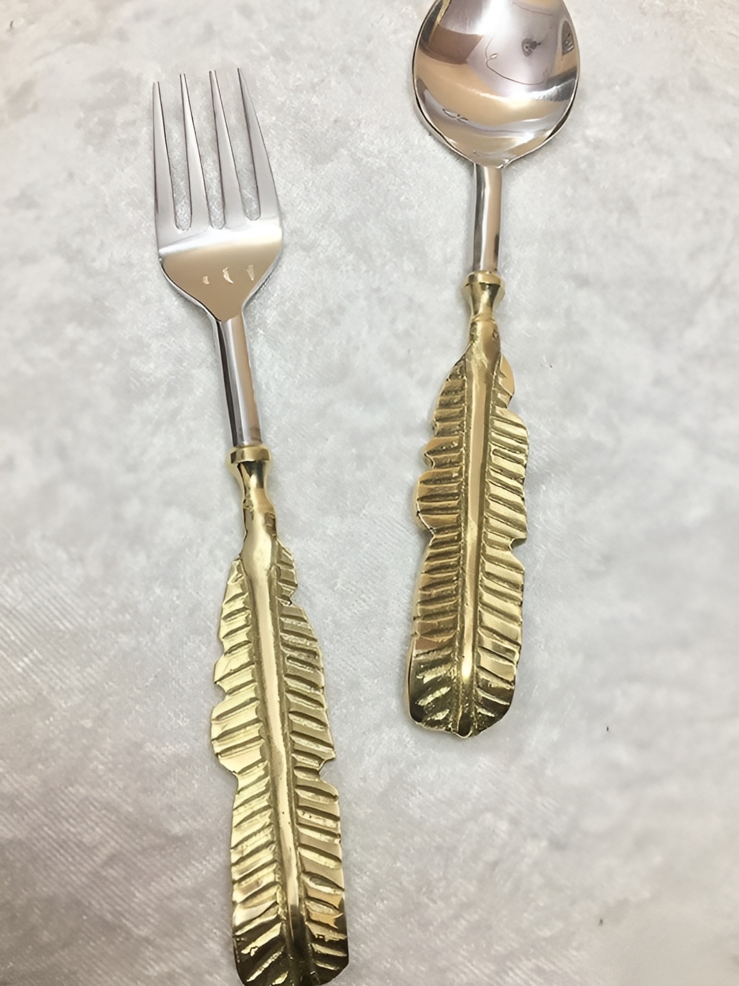 

Maverics Gold Toned 2 Pieces Stainless Steel Small Spoon & Small Fork