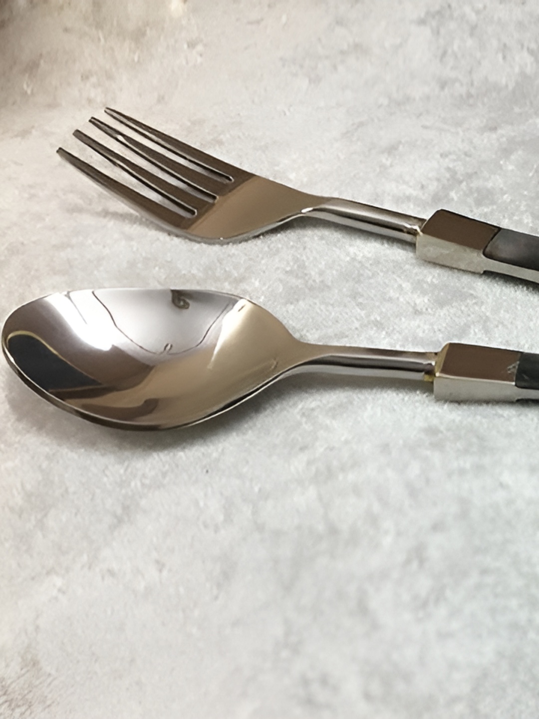 

Maverics 2 Pieces Stainless Steel Spoon and Fork, Silver