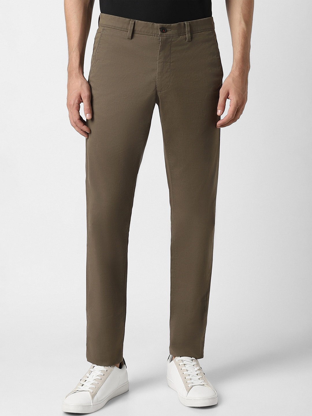 

Van Heusen Sport Mid-Rise Slim Fit Cotton Trousers, Brown