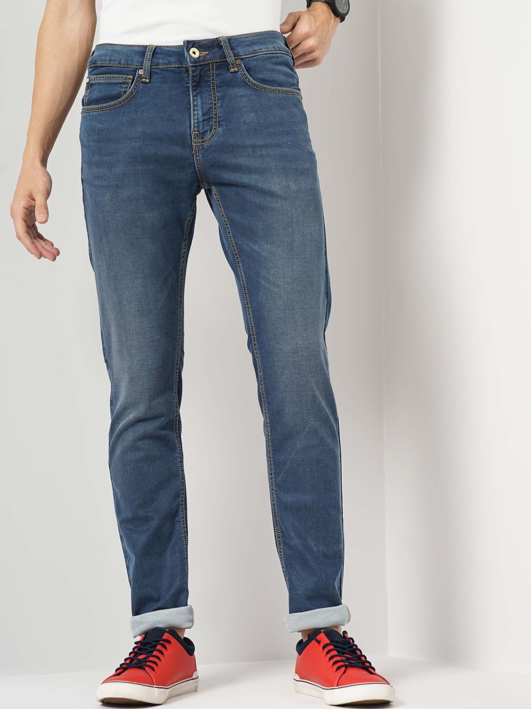 

Celio Men Jean Skinny Fit Clean Look Light Fade Stretchable Jeans, Blue
