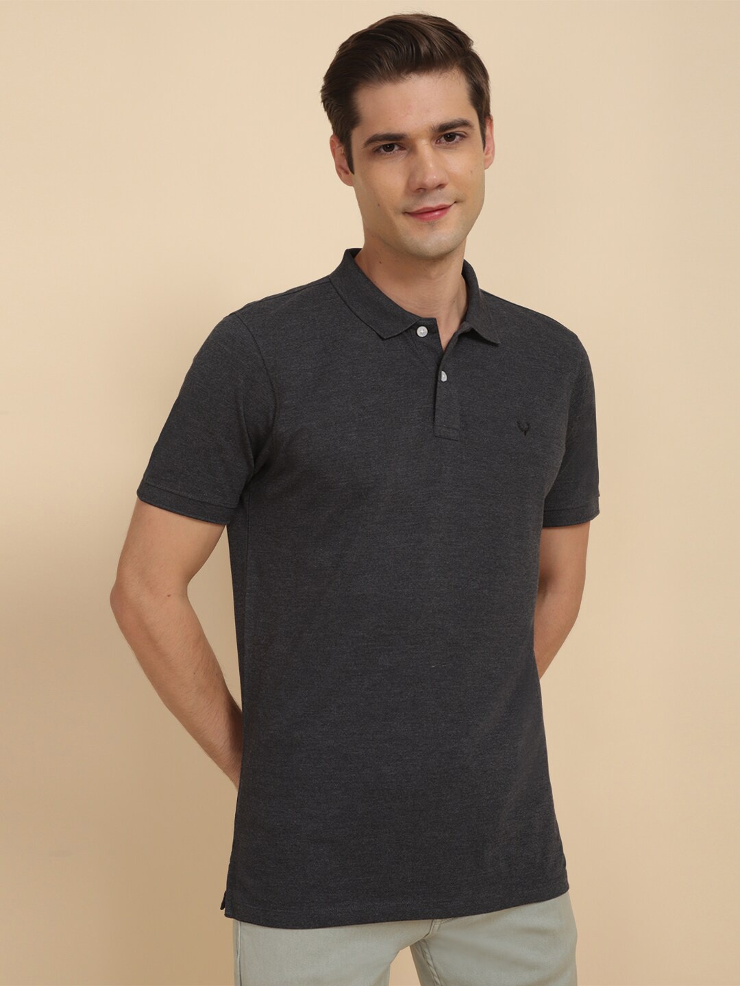 

Allen Solly Polo Collar Cotton T-shirt, Black