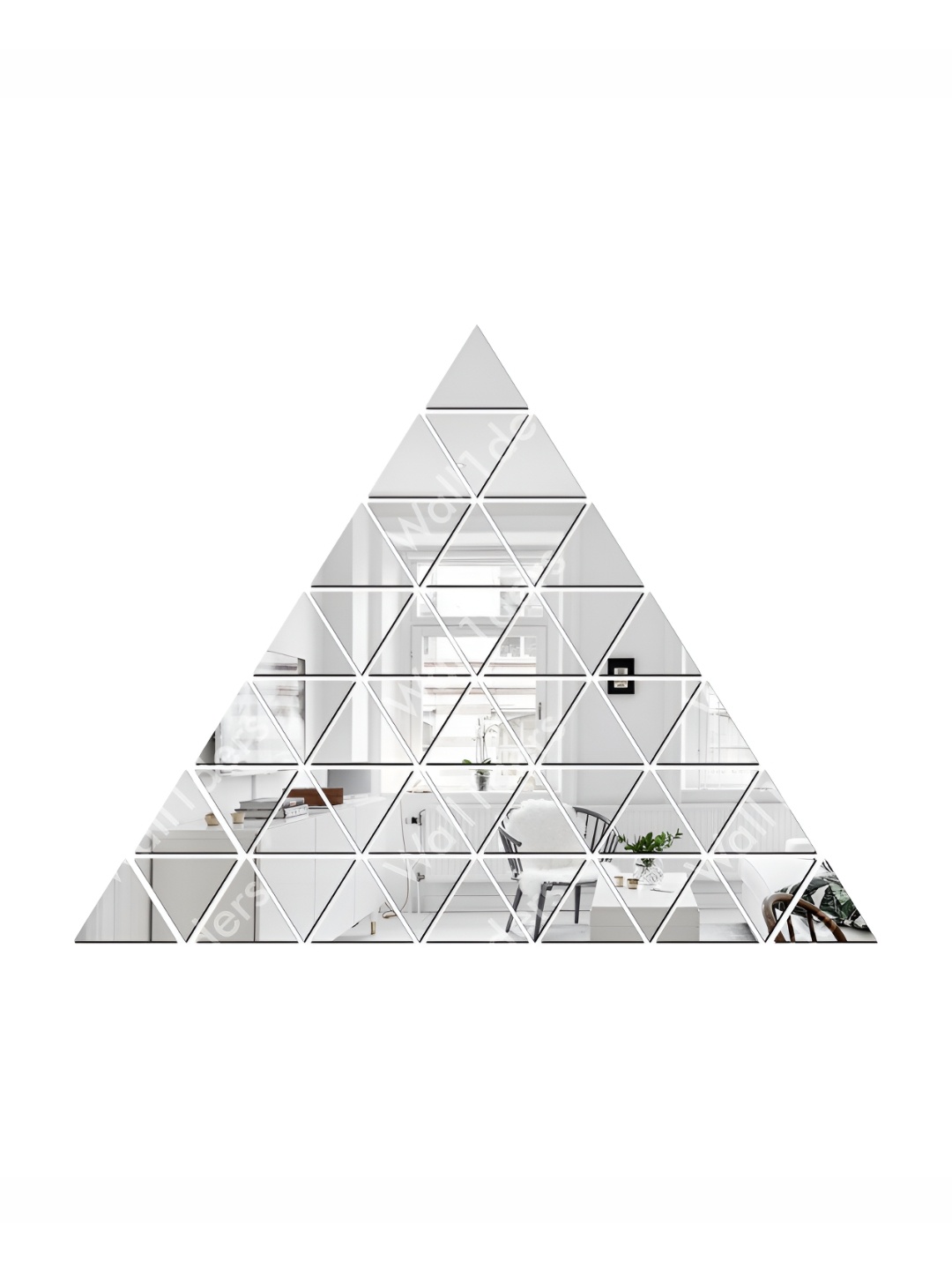 

Wall1ders Silver Toned 50 Pieces Triangle Mirror Wall Stickers