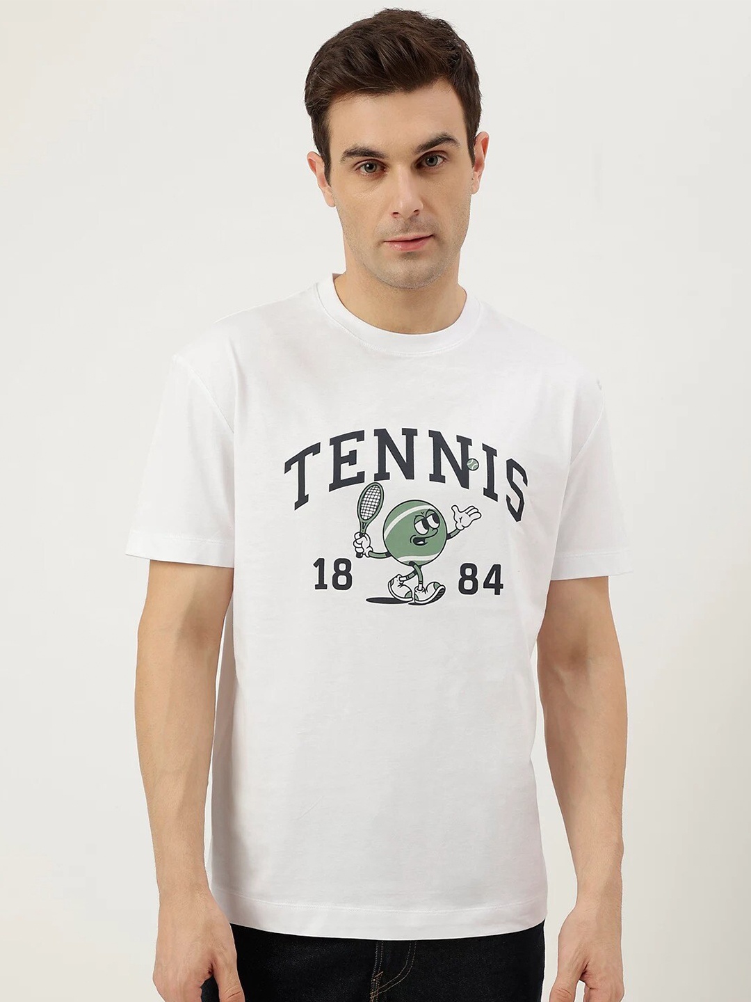 

Marks & Spencer Typography Printed Pure Cotton T-shirt, White
