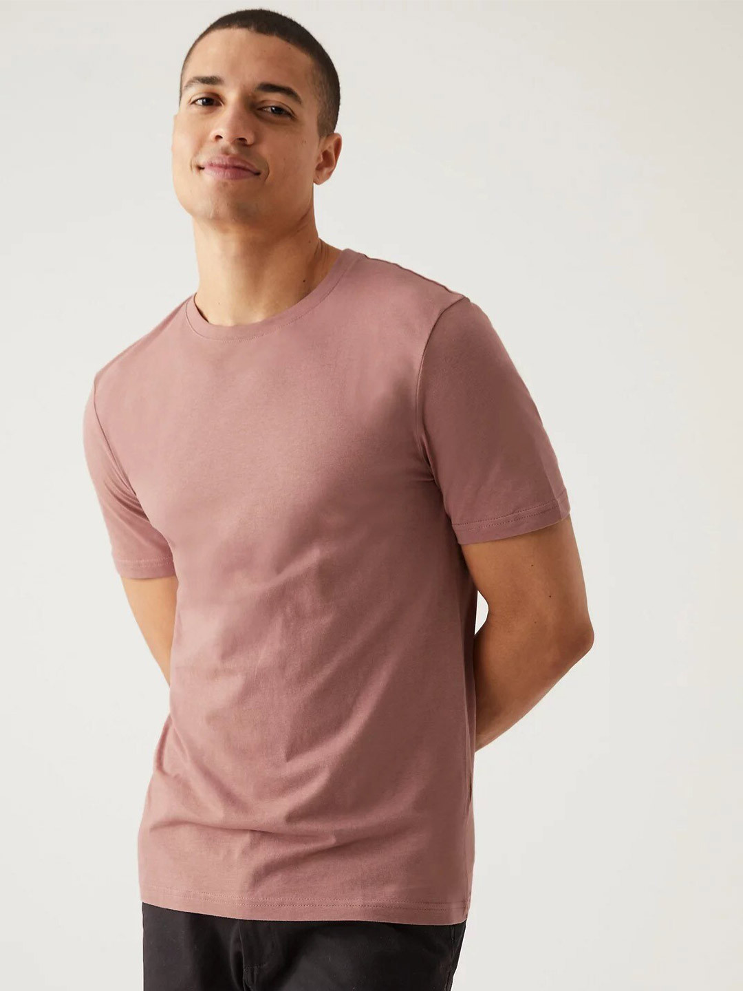 

Marks & Spencer Round Neck Cotton T-shirt, Pink