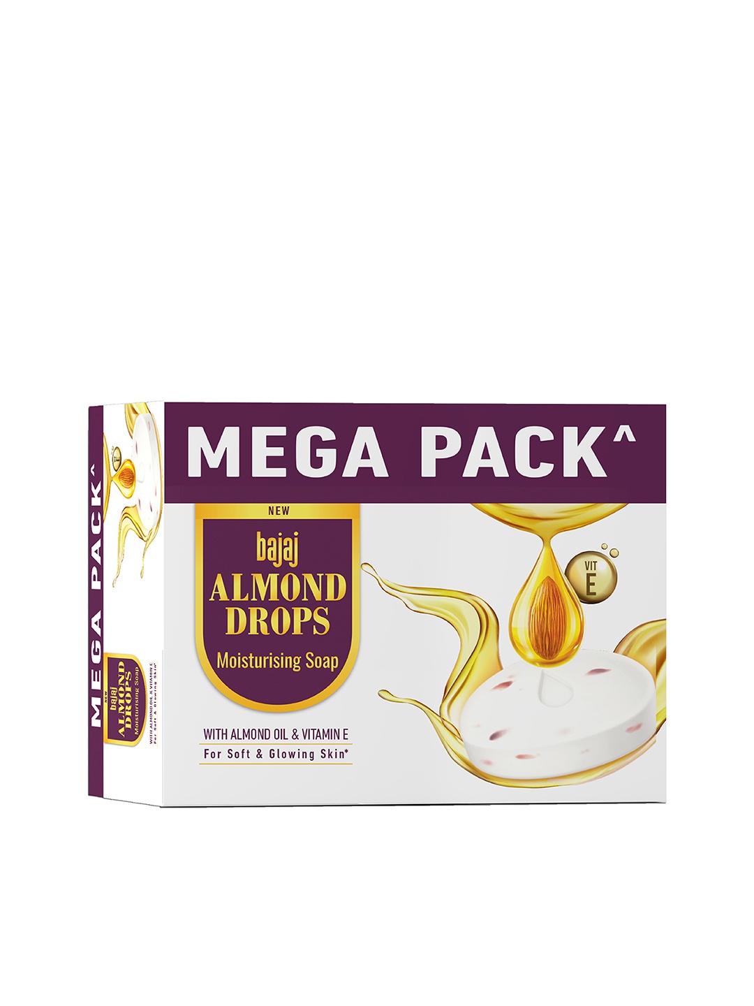 

BAJAJ CONSUMER CARE Set of 8 Almond Drops Moisturizing Soaps - 125 g Each, White